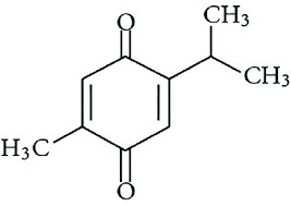 Chemical structure of thymoquinone (TMQ)